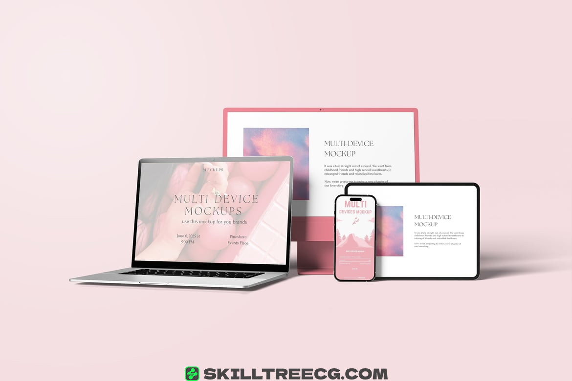 Multi Devices Mockup with Clean Background（202642）-技能树